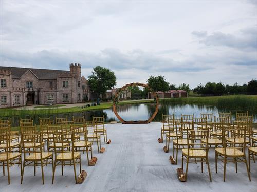 Castle Waterford offers outdoor ceremonies and events on the Queen's Court facing the heart-shaped pond and replica Irish castle.