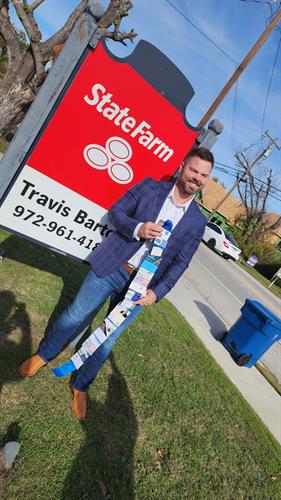 Travis with St. Farm on Goliad st.