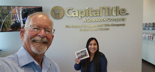 Jerry Cook Ambassador with Chamber of Commerce and Olivia with Capital Title 9-2023