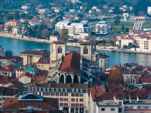 France Vienne Saint Maurice Cathedral Rhone River from Munt Pipet
