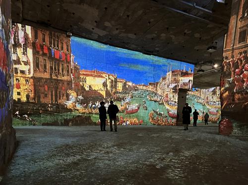 France Les Baux de Provence Carrieresde Lumieres Art Show on quary Walls