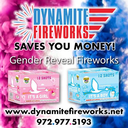 We offer Gender Reveal fireworks.
