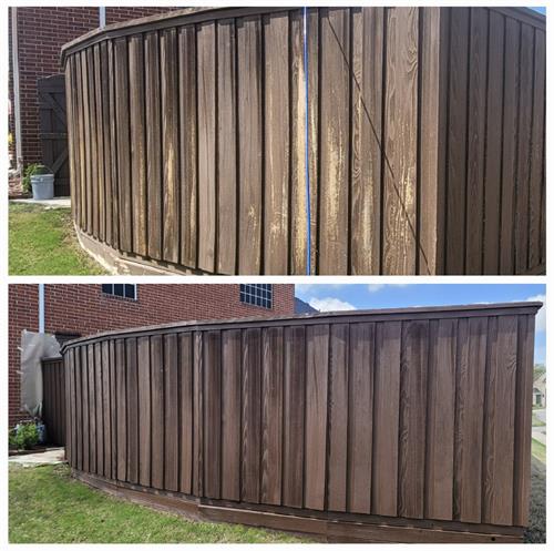 Fence Stain before and after