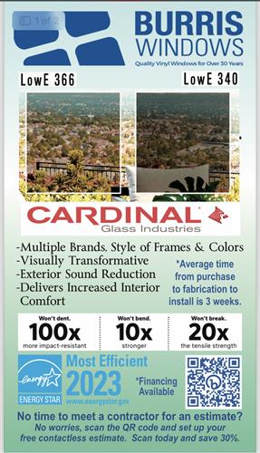 Burris by Pella Windows with industry leading Cardinal Glass