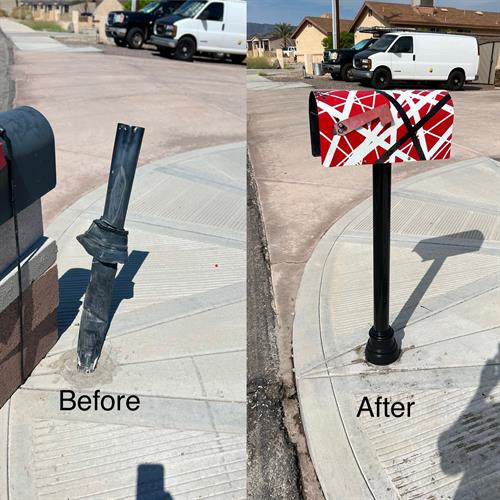 Mailbox replacement after it was hit