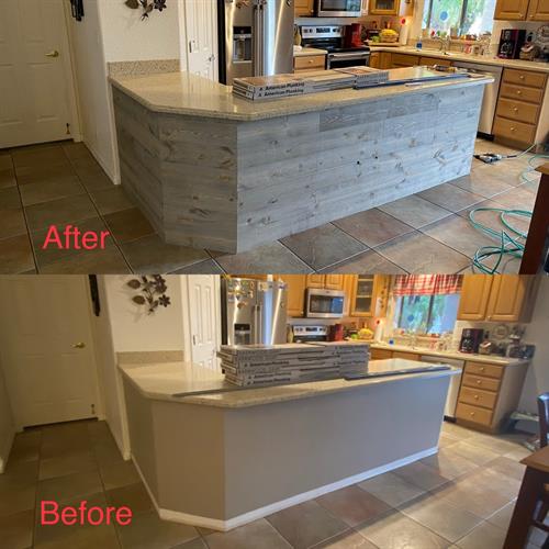 Wrapped this kitchen island with Barnwood