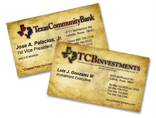 Business Card Design - Texas Community Bank