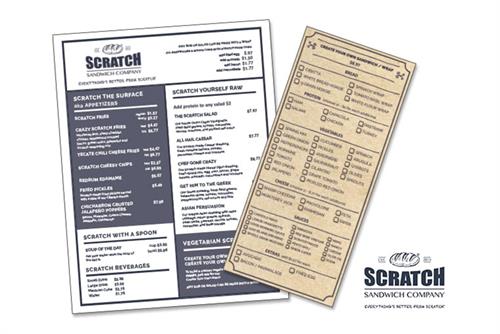 Menu Design - Scratch Sandwich Co.