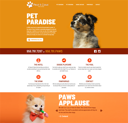 Website Design - Paws & Claws