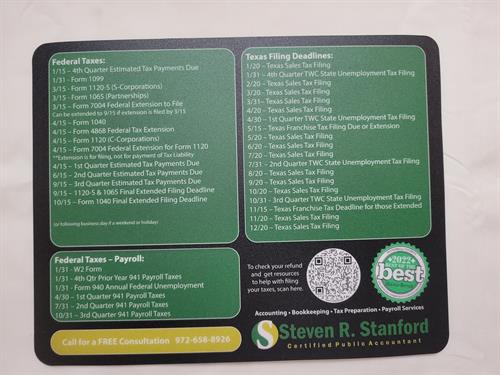 Custom Mousepads Steven Sanford CPA