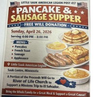 Pancake and Sausage Supper at Little Sauk American Legion