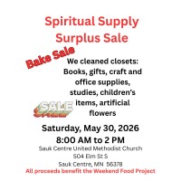 Sauk Centre United Methodist Church Bake & Surplus Supply Sale