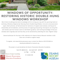 Restoring Historic Double-Hung Windows Workshop