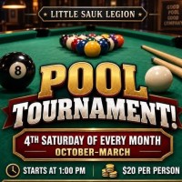 Pool Tournament at Little Sauk Legion