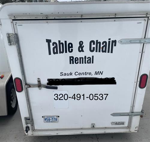 Trailers for tables/Chairs