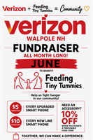 Verizon Wireless Zone Walpole, NH Launches Month-Long Fundraiser to Support Feeding Tiny Tummi
