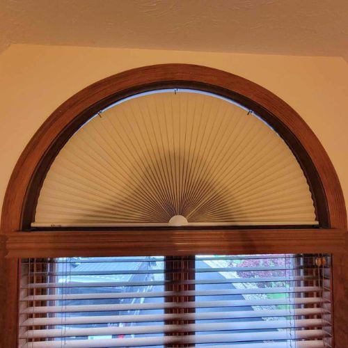 Cellular shade crafted for an arch window