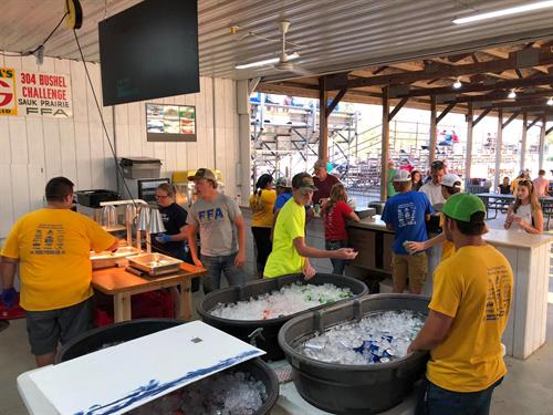 FFA Students help out at some of our fundraising events like running the food stand at the tractor pulls.  