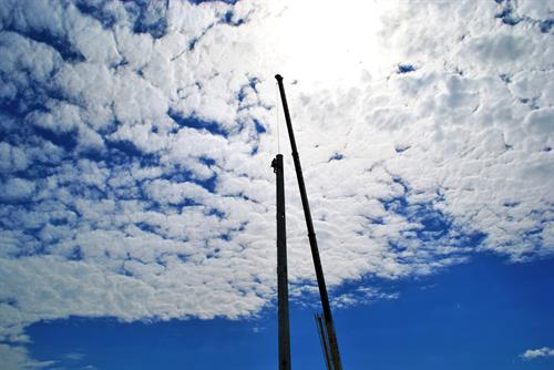 tall pole reaching up to sky