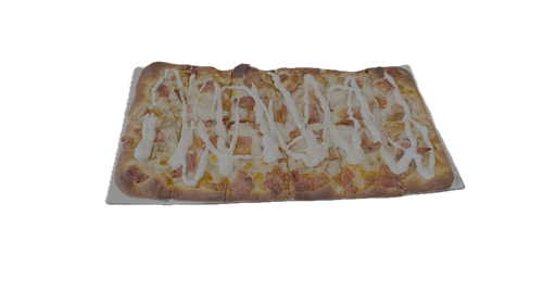 The Traverse: Side-hill special: fajita chicken, bacon, mozzarella & ranch dressing on a stone-fired flatbread