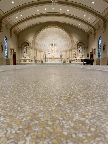 St. Luke is Under Construction ~ pews will be refurbished and floors refinished