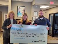 Prevail Bank donates $500 to Hope House Holiday Helpers