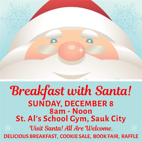 St. Al's Annual Breakfast with Santa - Sunday, December 8, 2019, 8am-Noon
