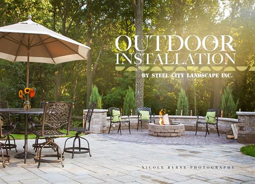 Outdoor patio seating ad titled: Outdoor Installation