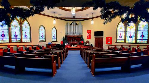 View of church pews