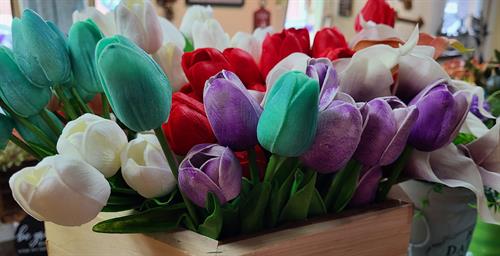 fake tulips at stemmed from grace