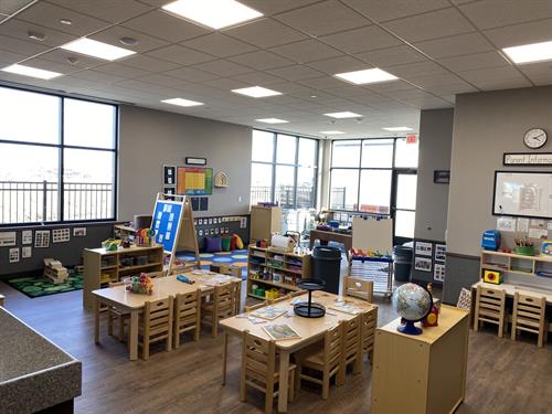 A preschool room at New Horizon Academy Urbandale.