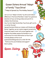 Queen Sisterz annual ''Adopt a Family” Toy Drive!