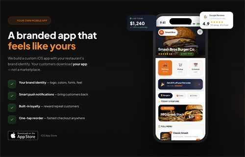 We can build your eatery a personalized app