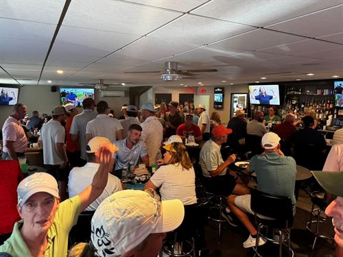 Golfers waiting for the 50/50 raffle ticket drawing! Golfers waiting for the 50/50 raffle ticket drawing!