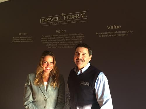 Leslie Biskner and Jim Johnson with Hopewell Federal Credit Union