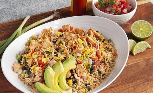 Mexican avocado chicken rice bowl Mexican avocado chicken rice bowl