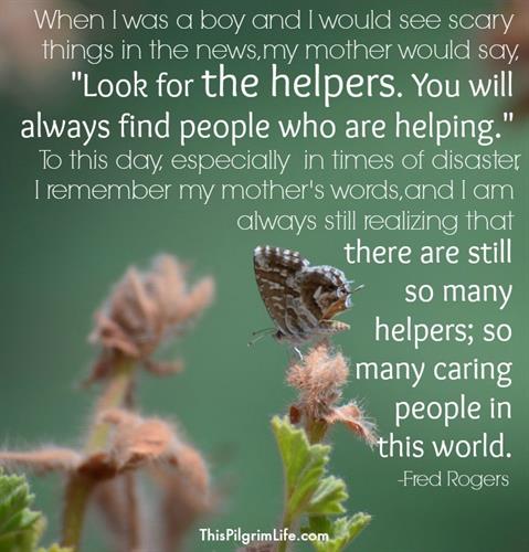 you will find ME ME ME, in times of trouble look for the helpers