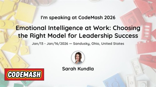 Official announcement featuring Sarah Kundla as the speaker for another session held at CodeMash Conference 2026 (January 16th, 2026)