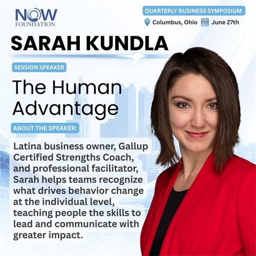 Speaker announcement for the June 2026 Quarterly Business Symposium, presenting the session: “The Human Advantage”.