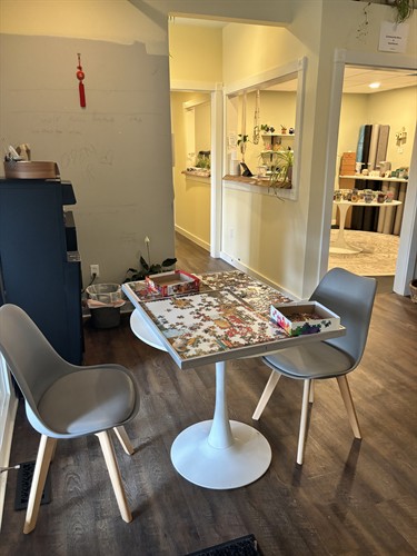 There’s usually a puzzle in the works! We also have puzzles and games to borrow as part of our lending library!
