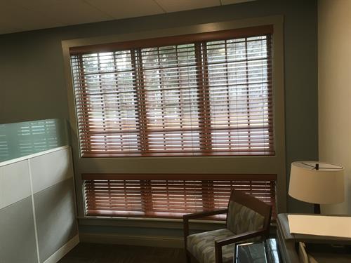 Wood Blinds-Office Setting