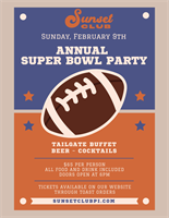 Sunset Club Tailgate Super Bowl Party