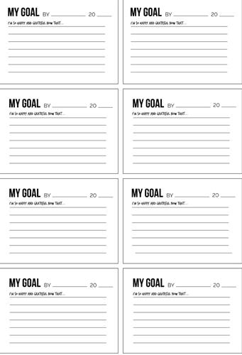 Thinking Into Results Program GOAL CARDS