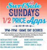 Sunday Half Price Apps on the Surfside Deck