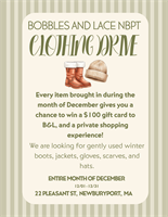 December Clothing Drive at Bobbles & Lace