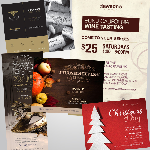 Digital and print collateral for Dawson's Steakhouse