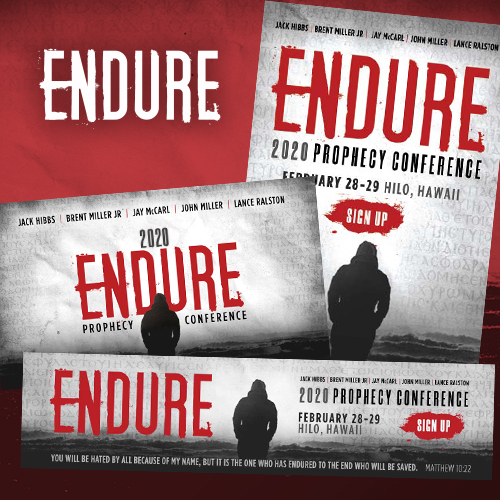 Endure Prophecy Conference Branding with digital and print pieces