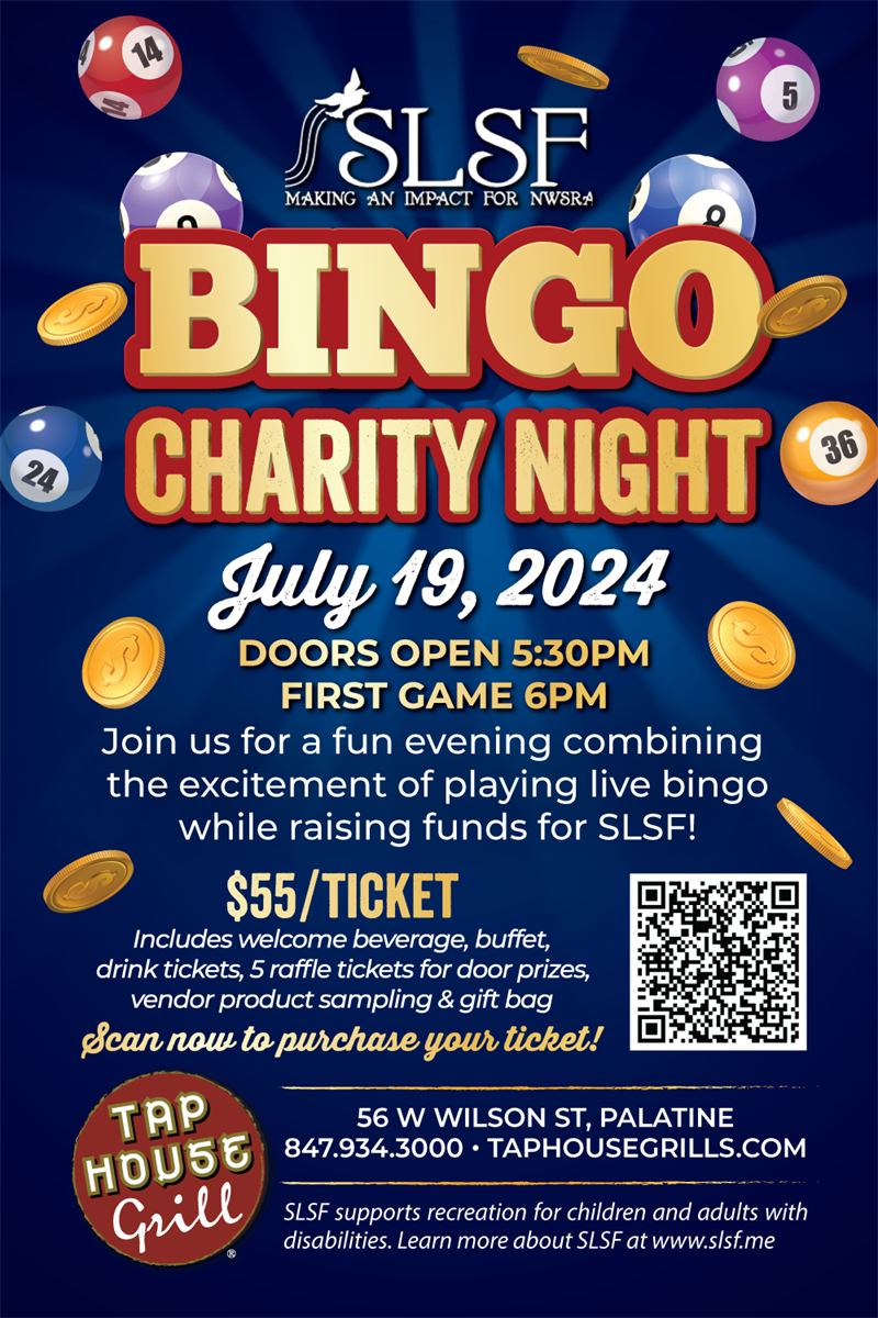BINGO Charity Night Supporting SLSF at Tap House Grill Palatine! Jul