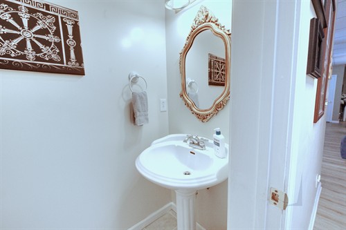 Half bath sink and mirror 