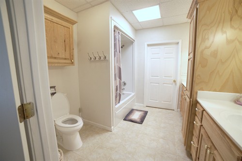 Bathroom 2 with double sinks shared with bedrooms 2 & 3.